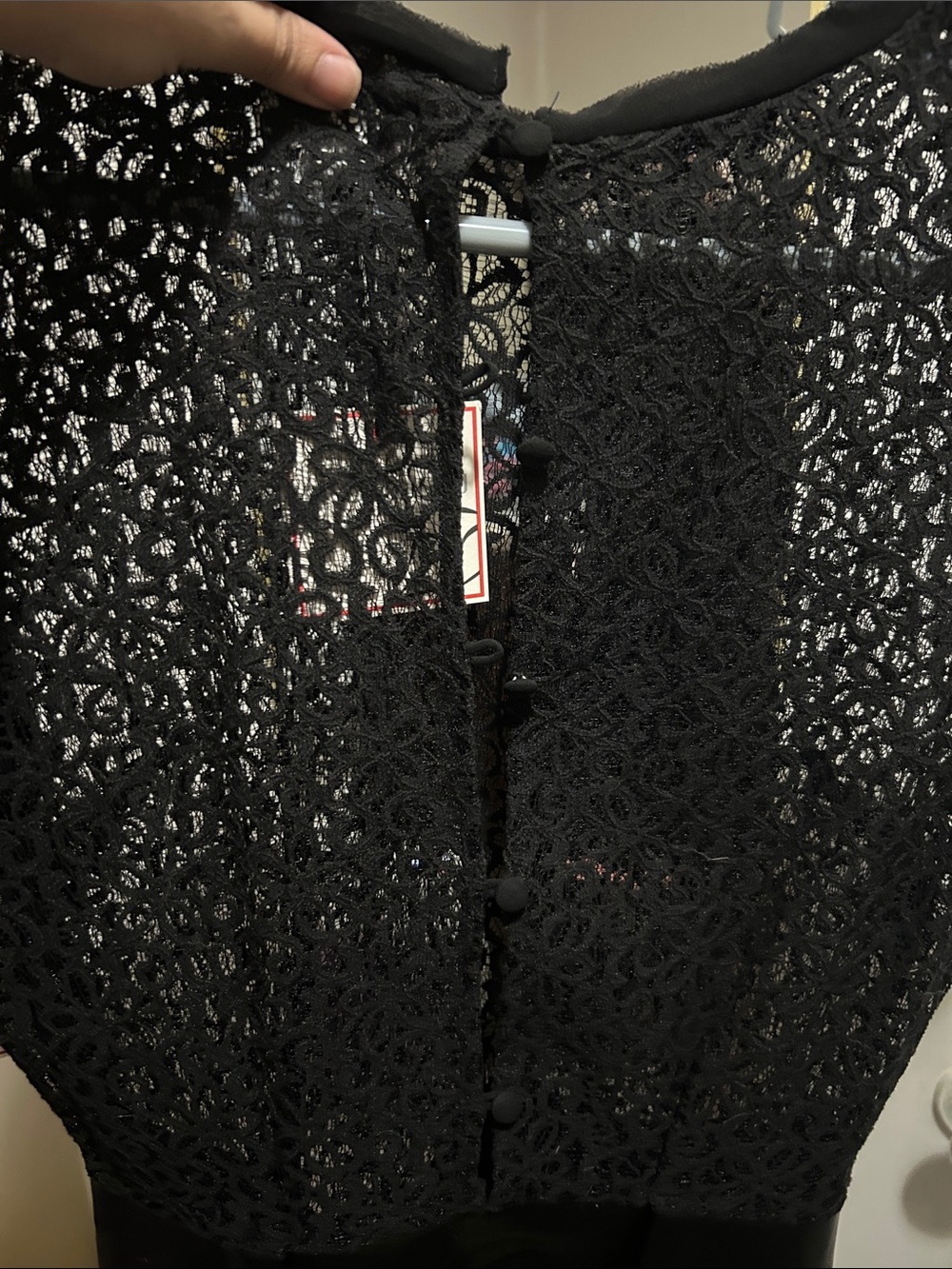 NWT! Women's Peplem Lace and Leather Top - Picture 4 of 4